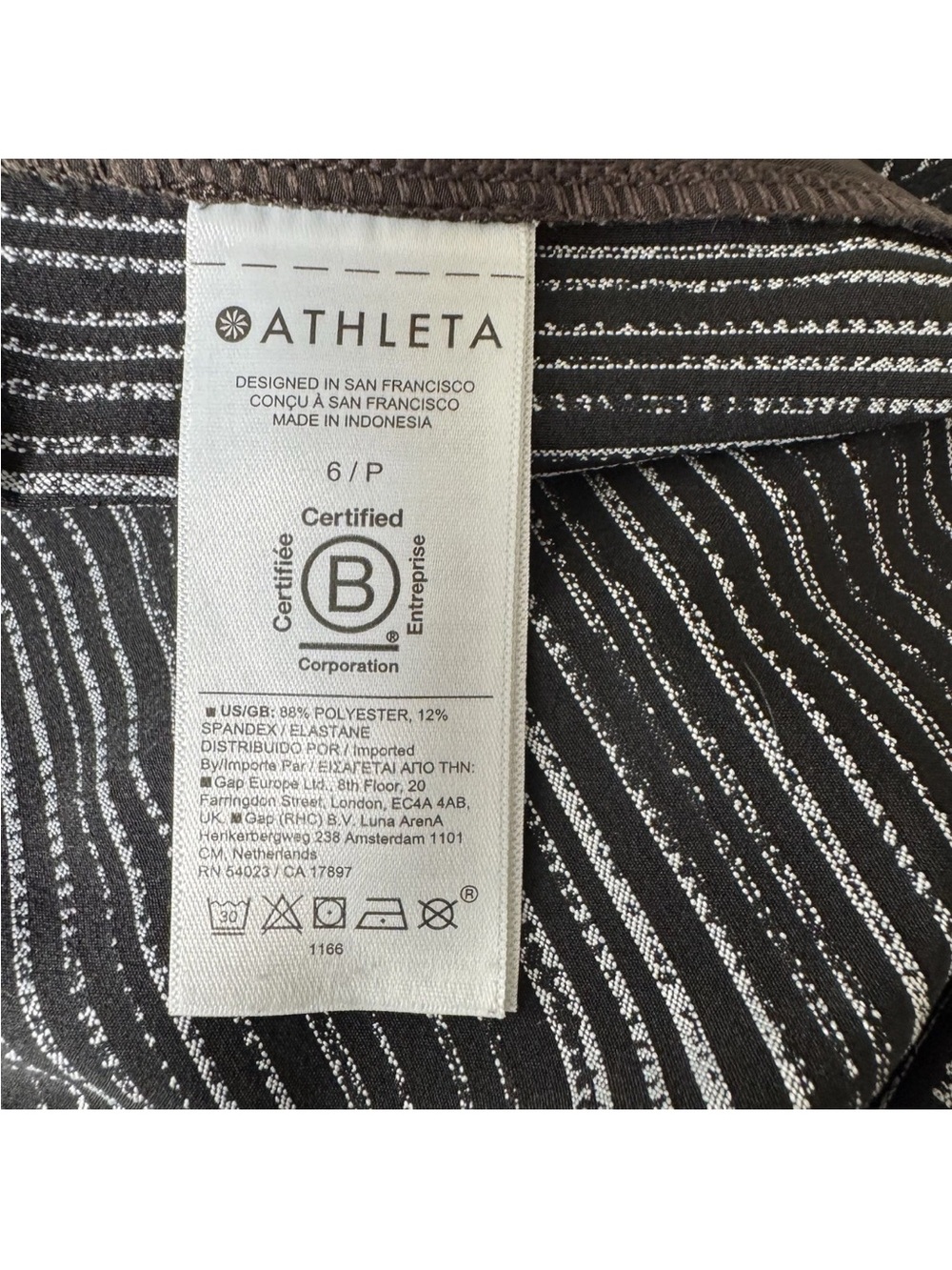 Athleta Arrival Pant Amara Stripe Black White Ankle High Rise Utility Jogger 6P - Picture 8 of 10